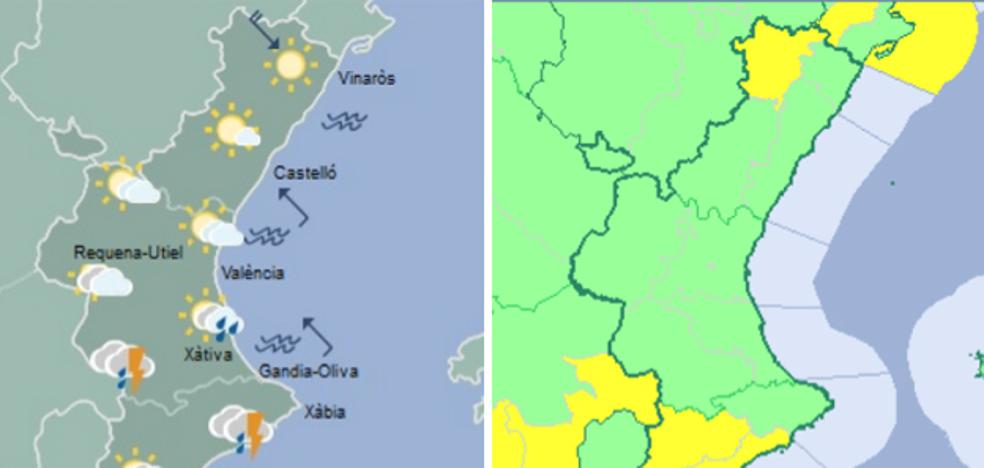 El tiempo este jueves en la Comunitat: Aemet activa dos alertas