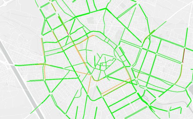 El tráfico en Valencia se resiente por las lluvias con atascos en accesos y bulevares