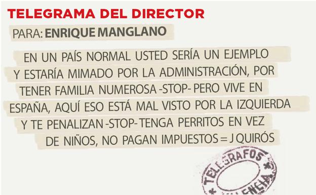 Telegrama para Enrique Manglano