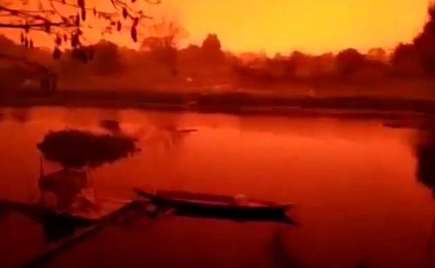 Pánico por el cielo teñido de rojo