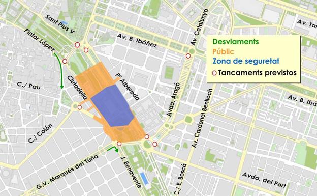 Calles cortadas por los actos del 9 d'Octubre: cómo afecta al tráfico de Valencia