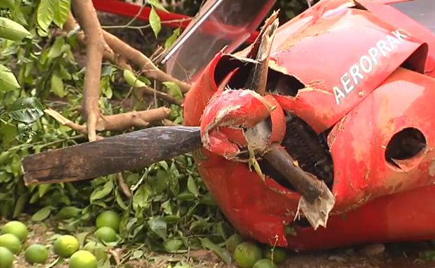 Dos heridos al caer una avioneta de recreo en Villar del Arzobispo