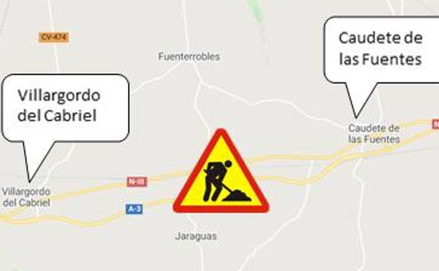 Tráfico avisa de desvíos en la autovía A-3 en Valencia por obras a partir del lunes