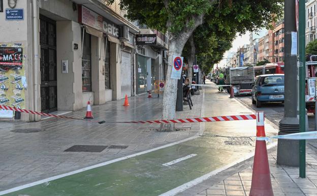 El carril ciclista de la avenida del Puerto se baja a la calzada