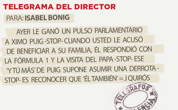 Telegrama para Isabel Bonig