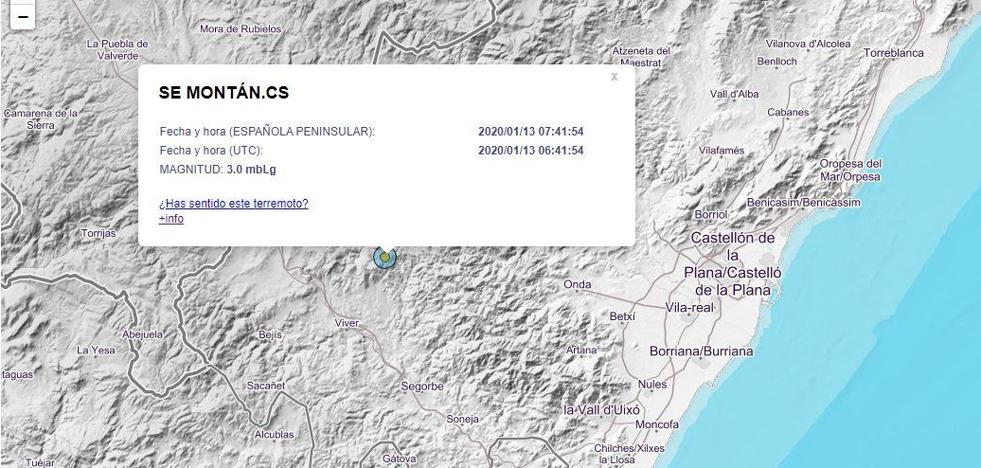 Terremoto de tres grados en el interior de Castellón