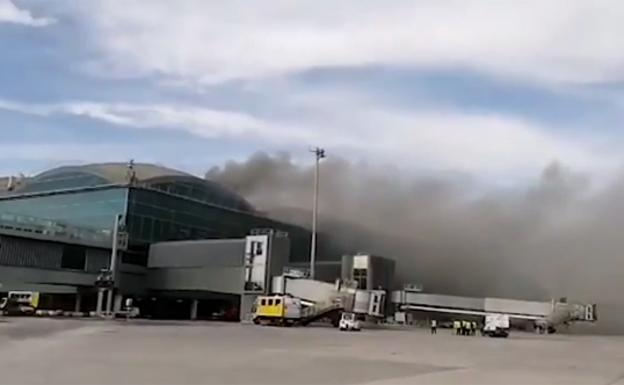 Incendio en el aeropuerto de Alicante-Elche