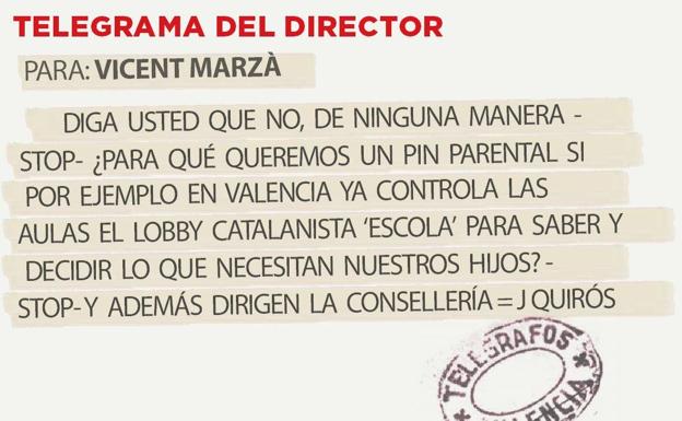 Telegrama para Vicent Marzà