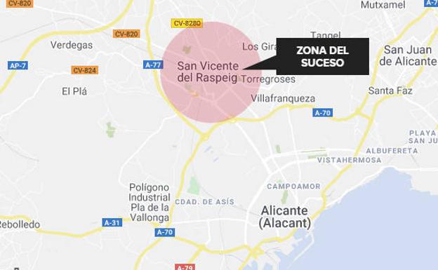 Un motorista resulta herido en una colisión con un coche en Sant Vicent del Raspeig