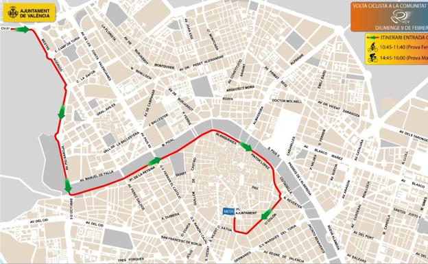 La Volta Ciclista llega a Valencia: calles cortadas y horarios de paso hasta la meta