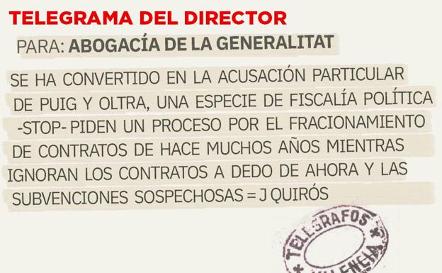 Telegrama para la Abogacía de la Generalitat