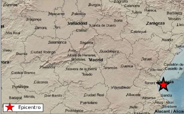 Valencia registra tres terremotos en menos de hora y media frente a la capital