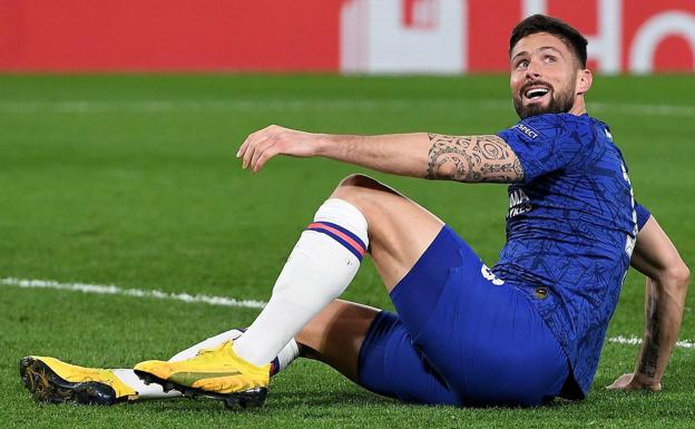 Olivier Giroud, durante un partido del Chelsea.