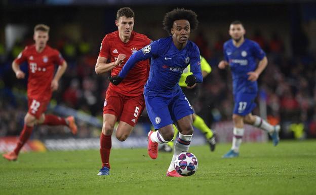 Willian, en un partido de Champions ante el Bayern de Múnich.