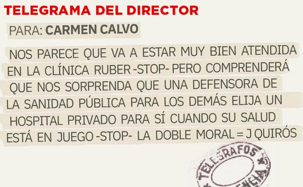 Telegrama para Carmen Calvo