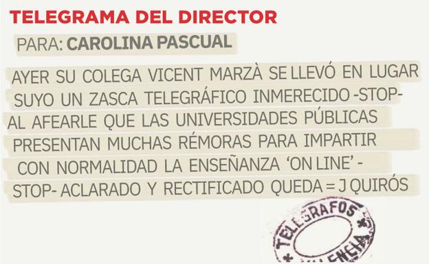 Telegrama para Carolina Pascual