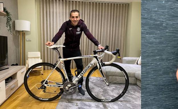 Peña, del Villarreal, se lleva la bicicleta de Contador en una subasta solidaria