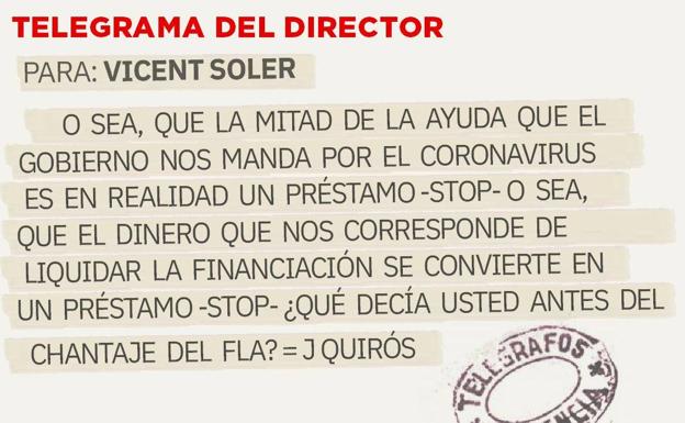 Telegrama para Vicent Soler