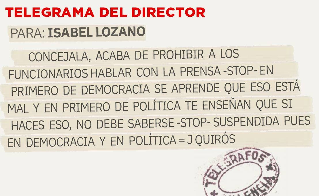 Telegrama para Isabel Lozano