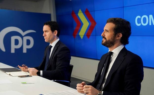 Casado y los presidentes del PP rechazan la prórroga de un mes del estado de alarma