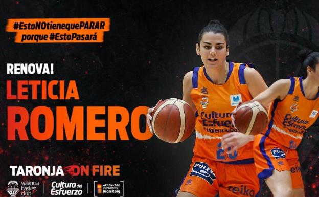 Leticia Romero renueva con el Valencia Basket hasta 2021