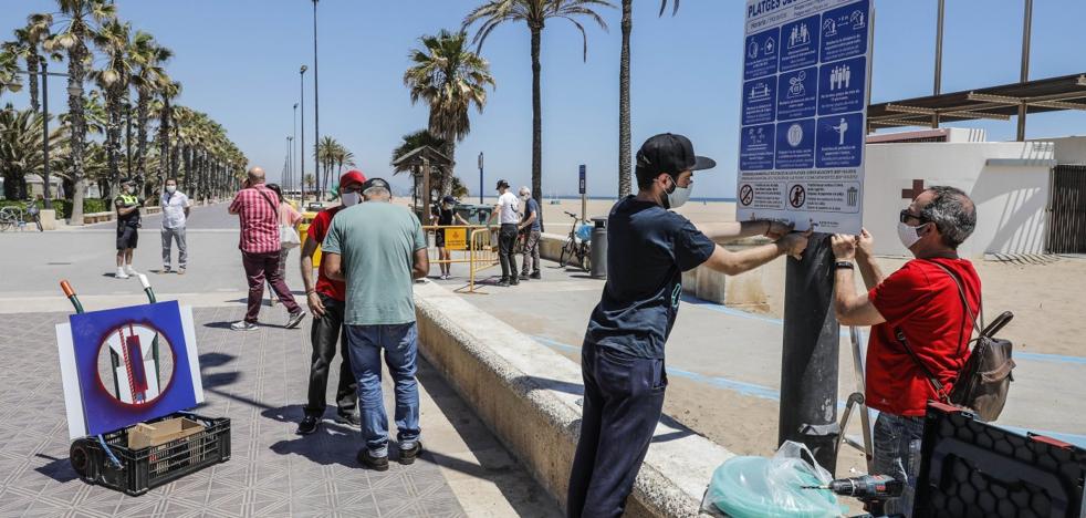 Drones y medio centenar de policías locales para vigilar las playas de Valencia