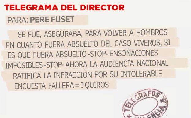 Telegrama para Pere Fuset