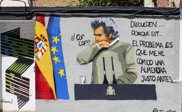 La tos de Fernando Simón en un mural de Benimaclet por obra del grafitero del coronavirus