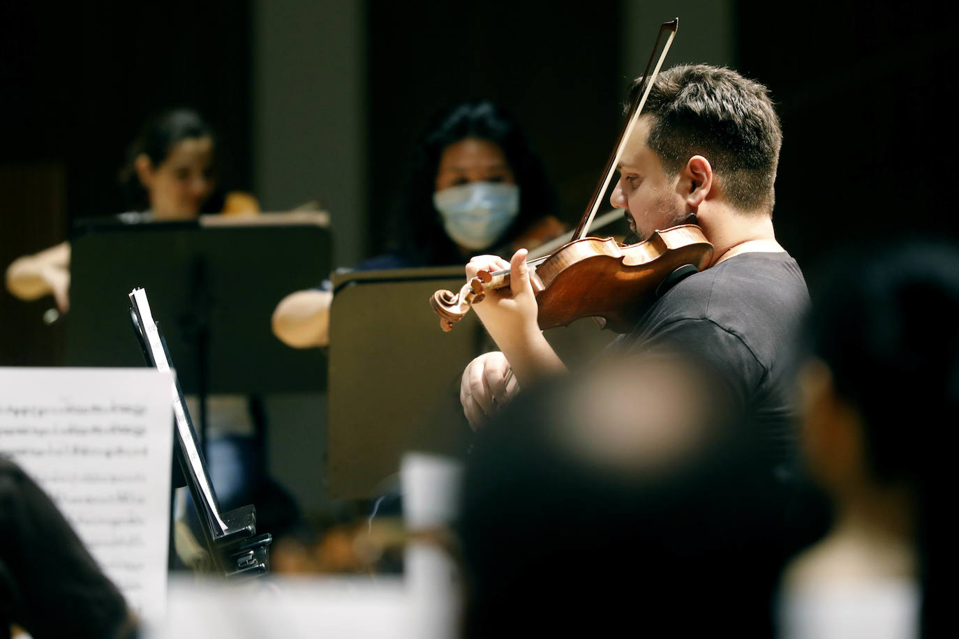 Primer ensayo de la Orquestra del Palau de les Arts durante la desescalada de la pandemia
