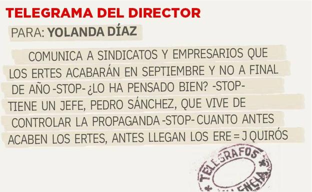 Telegrama para Yolanda Díaz