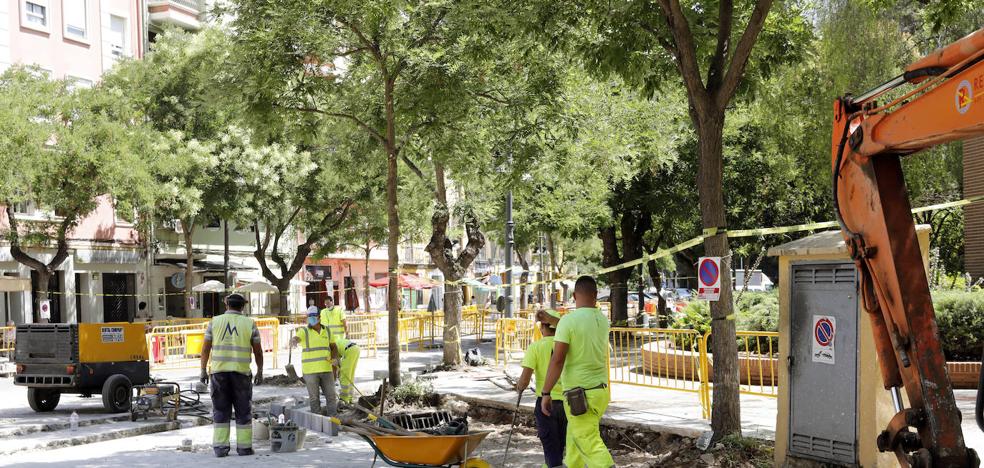 La plaza del Ayuntamiento y la de San Agustín inician un verano lleno de obras en Valencia