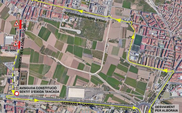 Un corte por obras agravará el atasco en el acceso a Valencia desde la zona norte