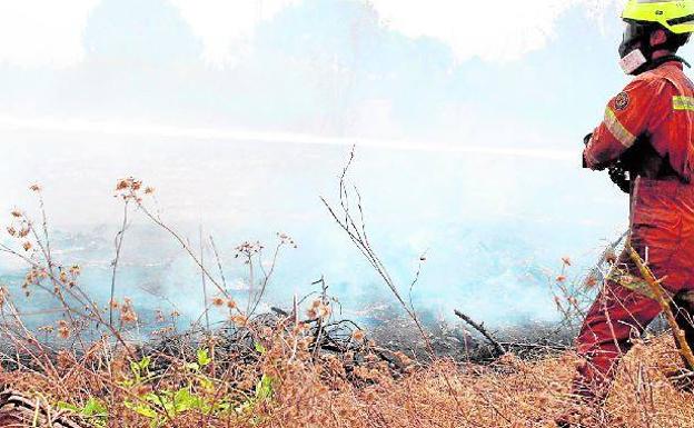 Valencia sufre 200 avisos de incendios de matorrales en cunetas y campos en 15 días