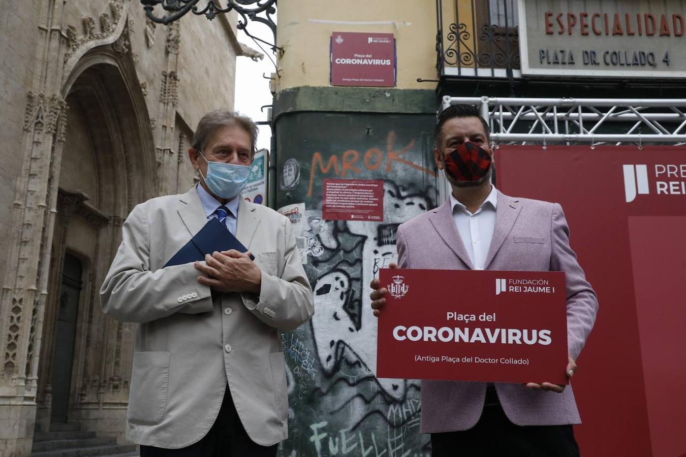 La Plaza del Collado de Valencia pasa a llamarse plaza del Coronavirus