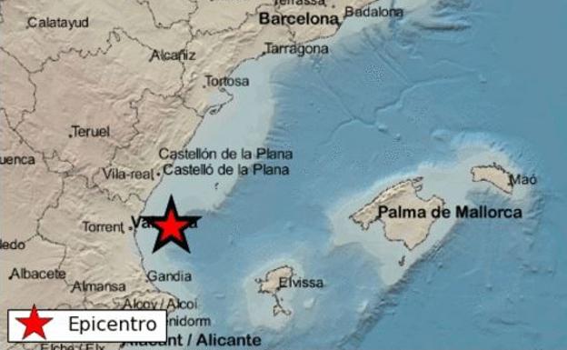 Valencia registra un terremoto de magnitud 3,1 frente a la costa
