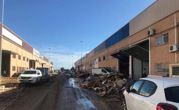 El polígono Vereda Sur de Beniparrell sigue sin actividad tras las inundaciones