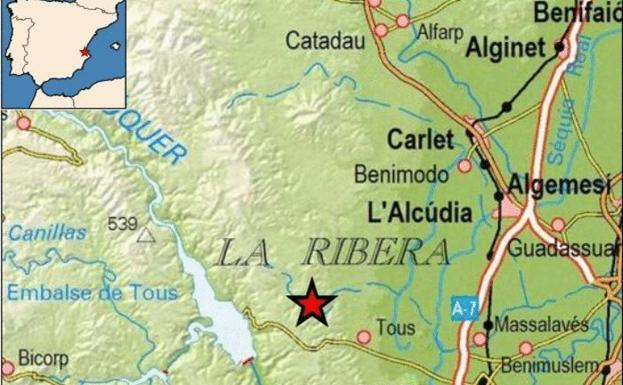 Un terremoto de 3,2 grados en Tous se deja sentir en el sur de la provincia de Valencia