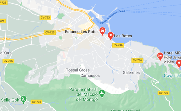 Herida una mujer de 62 años tras ser atropellada por un ciclista en la carretera de Xàbia a Dénia