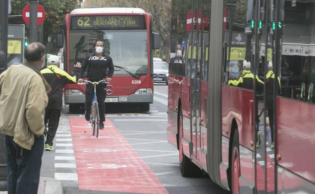 València en Bici también critica el carril bici de las grandes vías