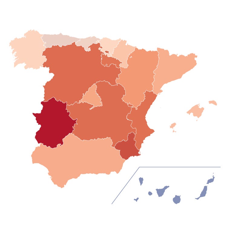 Siete comunidades pueden superar los 1.000 casos de IA a final de semana