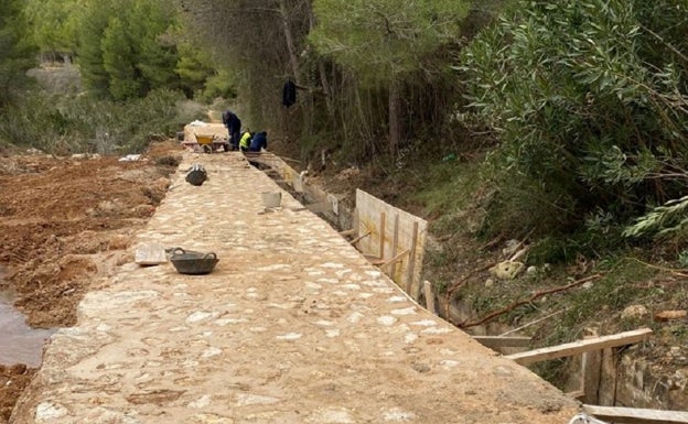 Finalizan las obras de reparación en la Séquia del Port en la Vall d'Albaida por los daños provocados por la Dana de 2019