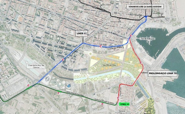 La Generalitat proyecta una nueva línea de tranvía que pasará por la Ciudad de las Ciencias y llegará hasta la Marina