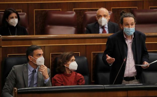 Pablo Iglesias interviene, este miércoles, en la sesión de control al Gobierno./EFE