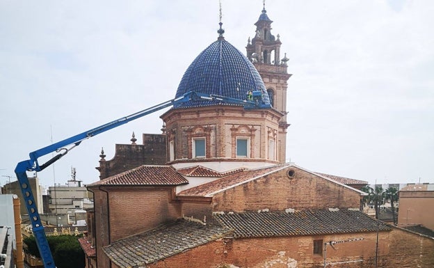 Inician la reparación de la cúpula de la iglesia de la Asunción Nuestra Señora de Foios