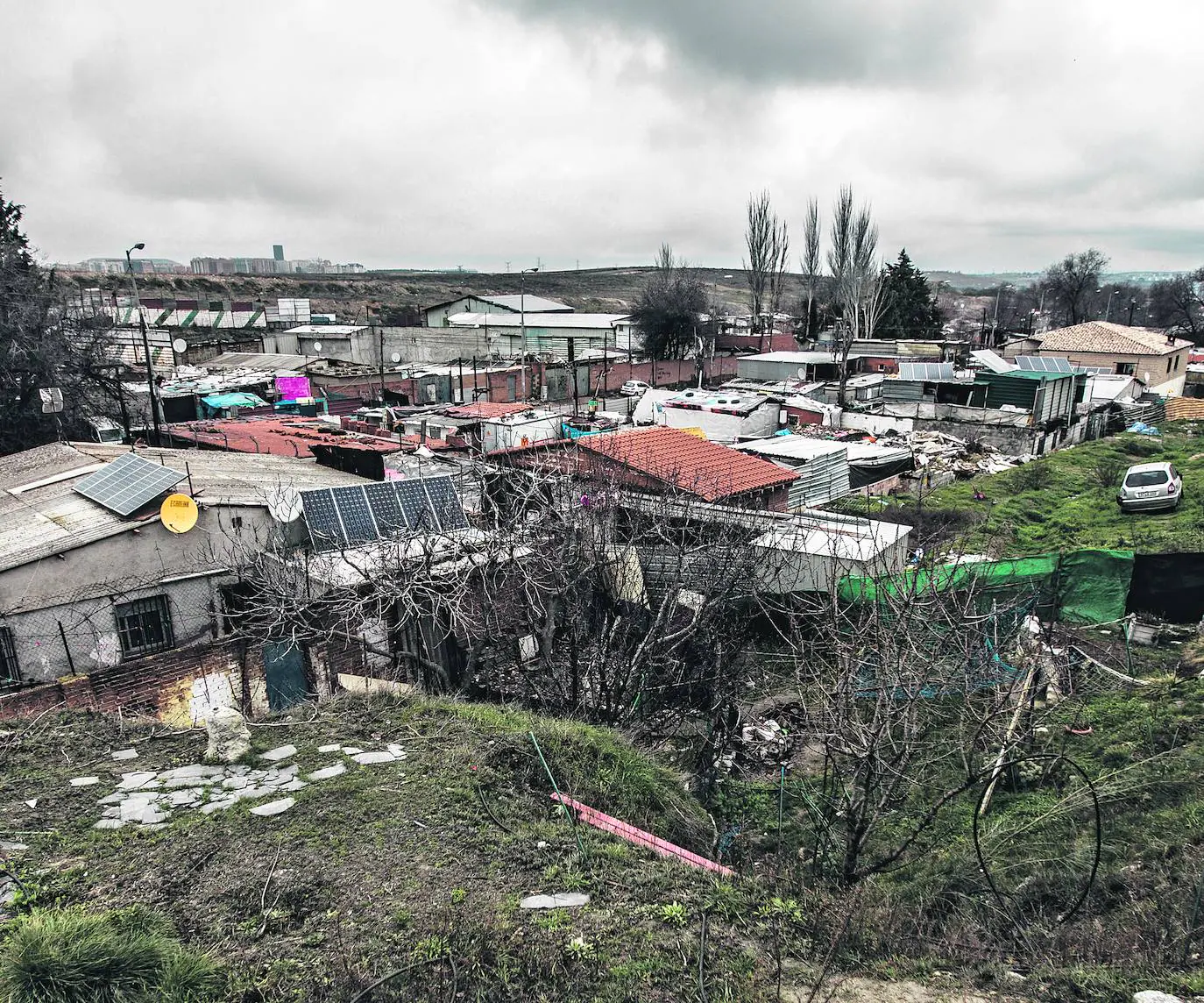 Vista general de una de las zonas de la Cañada Real, un reducto de viviendas ilegales con más de 7.500 habitantes. /PABLO COBOS