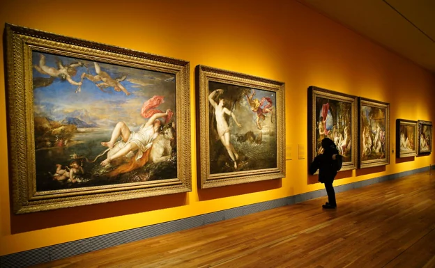 Las 'poesías' de Tiziano, reunidas por primera vez desde el siglo XVI, en las salas de muestras temporales del Prado /J. R. Ladra
