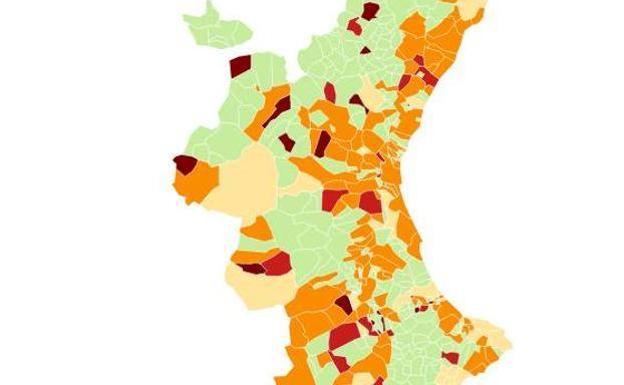 Así está la incidencia acumulada del coronavirus en todos los municipios valencianos (11/03/2021)