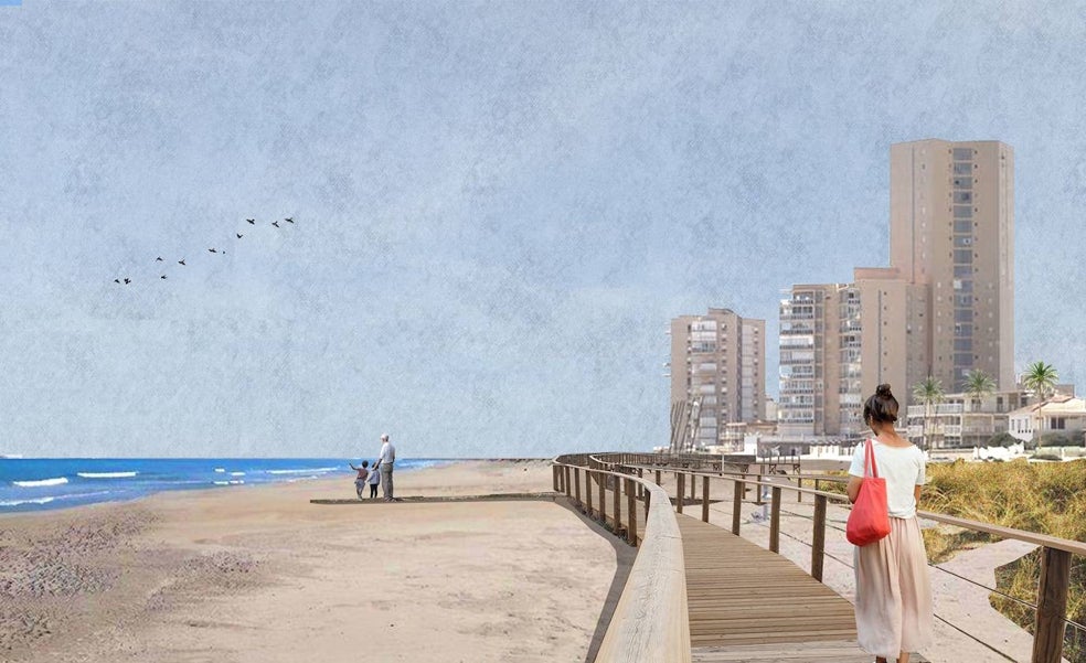 Cs propone un sendero de madera de 3,6 kilómetros en las playas de El Perellonet