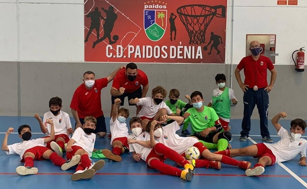 El alevín del CD Paidos Dénia acaricia el título de campeón provincial al ganar al Mediterráneo