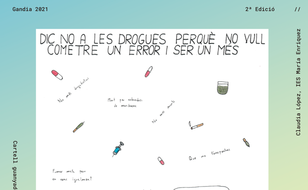 Gandia promueve un concurso de diseño entre jóvenes para celebrar el día contra la droga